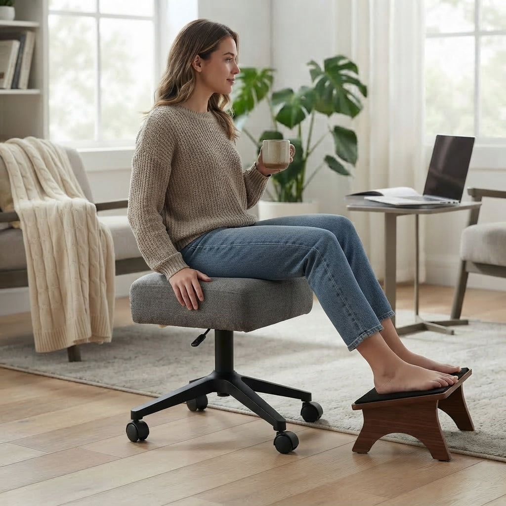 Moskrasa Mobile Lazy Stool – Ergonomic Rolling Low Stool with High-Density Foam Cushion & 360° Swivel Casters for Home & Office