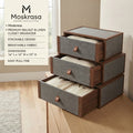 Moskrasa Modern Living Modular Storage Drawers – Solid Walnut & Fabric Clothes Organizer for Closet, Dresser & Wardrobe